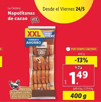 Lidl Napolitanas de cacao oferta