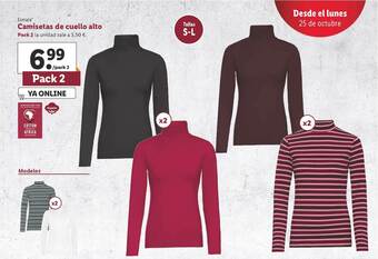 Lidl Esmara Camisetas De Cuello Alto Pack 2 oferta