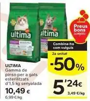 Caprabo Última - gamma de pinso per a gats esterilitzats oferta