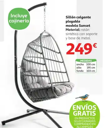 Alcampo Sillón colgante plegable modelo Sunset oferta