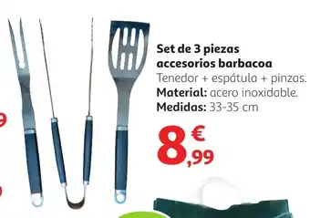 Alcampo Set de 3 piezas accesorios barbacoa oferta