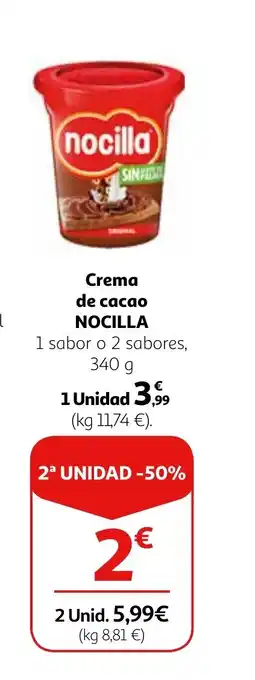 Alcampo Crema de cacao NOCILLA oferta