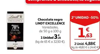 Alcampo Chocolate negro LINDT EXCELLENCE oferta