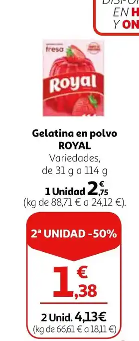 Alcampo Gelatina en polvo ROYAL oferta