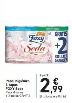 Carrefour Express Foxy - papel higiénico 3 capas seda oferta