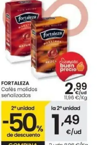 Eroski FORTALEZA Cafés molidos señalizados oferta