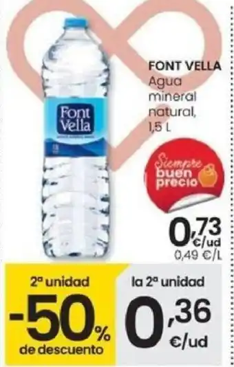 Eroski FONT VELLA Agua mineral natural, oferta