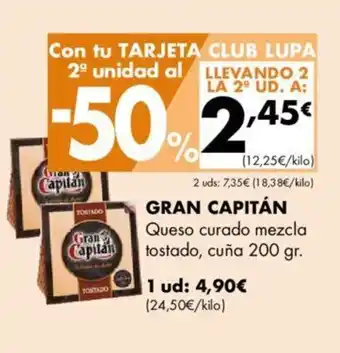 Supermercados Lupa GRAN CAPITÁN Queso curado mezcla oferta