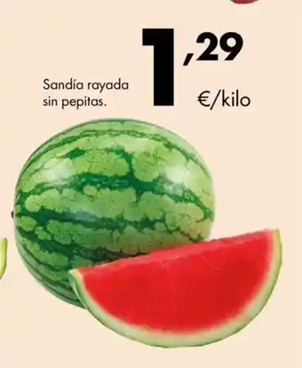 Supermercados Lupa Sandía rayada sin pepitas. oferta