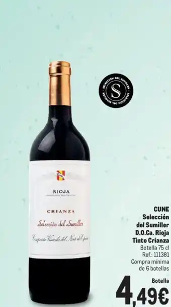 Makro CUNE Selección del Sumiller D.O.Ca. Rioja Tinto Crianza oferta