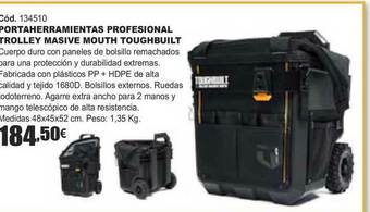 Ferrcash Portaherramientas Profesional Trolley Masive Mouth Toughbuilt oferta
