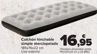 Carrefour Colchon hinchable simple aterciopelado oferta