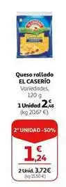 Alcampo El caserío - queso rallado oferta