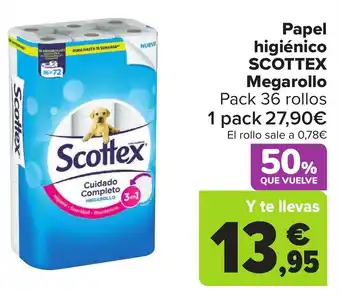Carrefour Papel higiénico SCOTTEX Megarollo oferta
