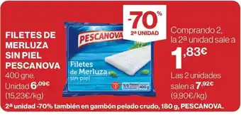 El Corte Inglés FILETES DE MERLUZA SIN PIEL PESCANOVA oferta