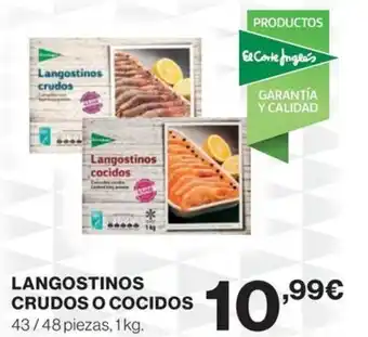 El Corte Inglés LANGOSTINOS CRUDOS O COCIDOS oferta