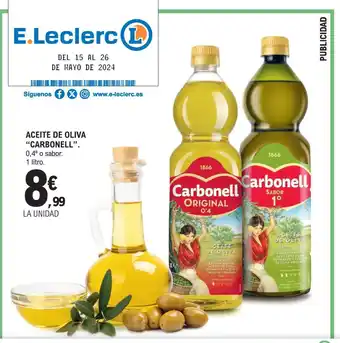 E.Leclerc ACEITE DE OLIVA "CARBONELL". oferta