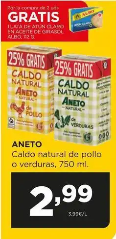 Alimerka Aneto - caldo natural de pollo o verduras oferta