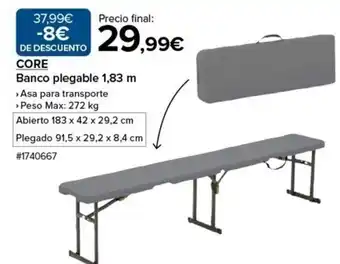 Costco CORE Banco plegable 1,83 m oferta
