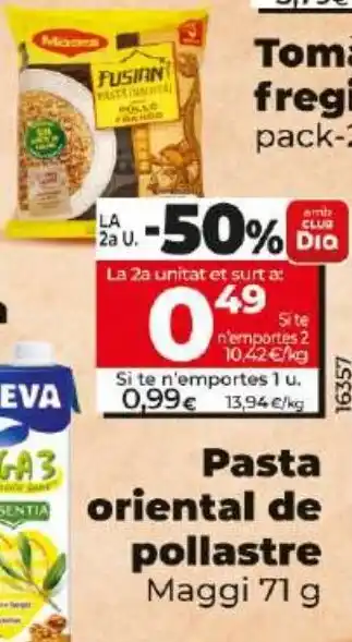 Dia Pasta oriental de pollastre oferta