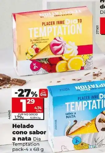 Dia Dia temptation - helado cono sabor a nata oferta