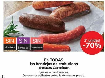 Carrefour En todas las bandejas de embutidos frescos carrefour oferta