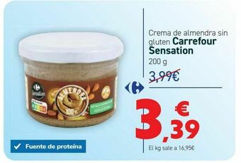 Carrefour Crema de almendra sin gluten carrefour sensation oferta
