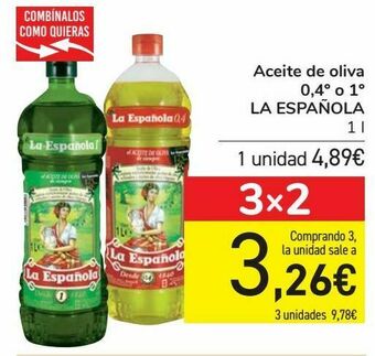 Carrefour Aceite de oliva 0,4º o 1º la española oferta