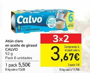 Carrefour Atún claro en aceite de girasol calvo oferta