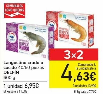 Carrefour Langostino crudo o cocido delfín oferta