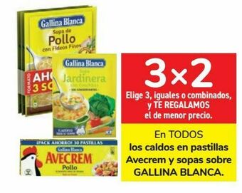 Carrefour En todos los caldos en pastillas avecrem y sopas sobre gallina blanca oferta