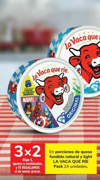 Carrefour En porciones de queso fundido natural y light la vaca que ríe oferta