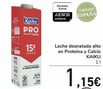 Carrefour Leche desnatada alto en proteina y calcio kaiku oferta