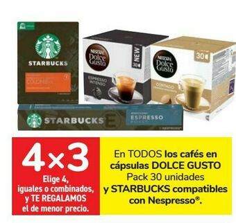 Carrefour En todos los cafés en cápsulas dolce gusto y starbucks compatibles con nespresso oferta