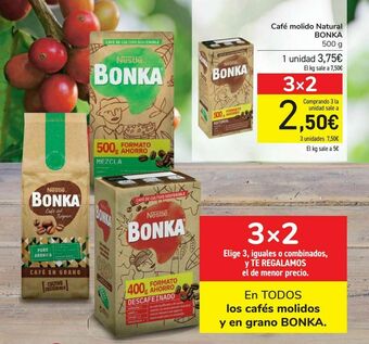 Carrefour En todos los cafés molidos y en grano bonka oferta