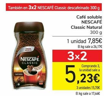 Carrefour Café soluble nescafe classic natural oferta