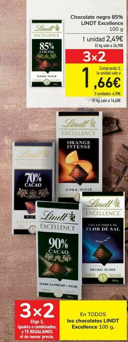 Carrefour En todos los chocolates lindt excellence oferta