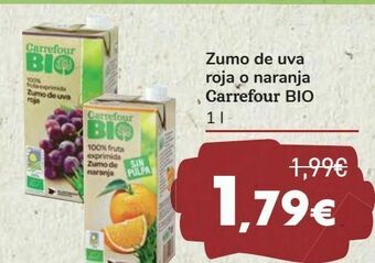 Carrefour Zumo de uva roja o naranja carrefour bio oferta