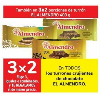 Carrefour En todos los turrones crujientes de chocolate el almendro oferta