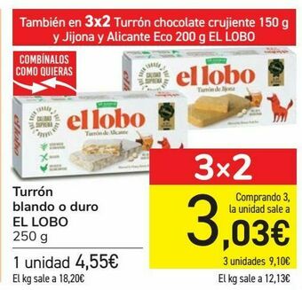 Carrefour Turrón blanco o duro el lobo oferta