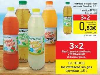 Carrefour En todos los refrescos sin gas carrefour oferta