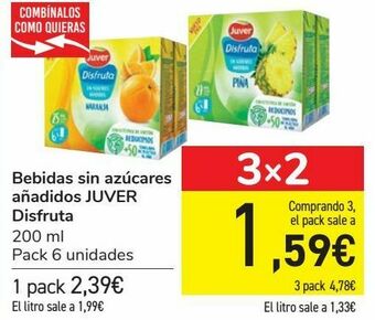 Carrefour Bebida sin azúcares añadidos juver disfruta oferta
