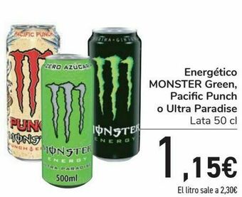 Carrefour Energético monster green, pacific punch o ultra paradise oferta