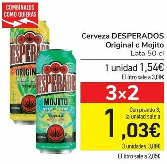 Carrefour Cerveza desperados original o mojito oferta