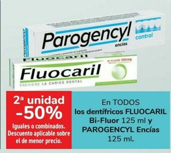 Carrefour En todos los dentífricos fluocaril bi-fluor y parogencyl encías oferta