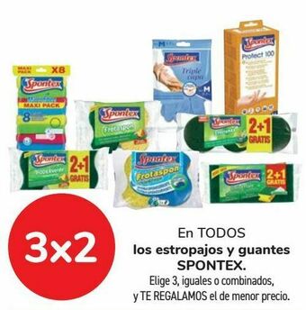 Carrefour En todos los estropajos y guantes spontex oferta