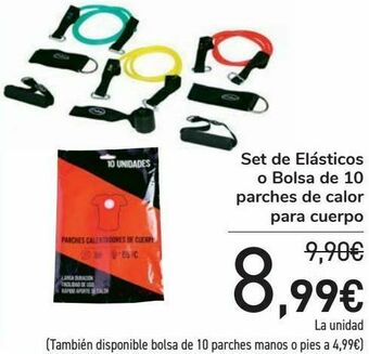Carrefour Set de elásticos o bolsas de 10 parches de calor para cuerpo oferta
