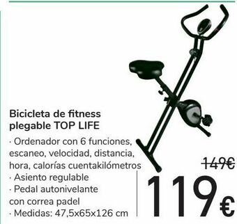 Carrefour Bicicleta de fitness plegable top life oferta