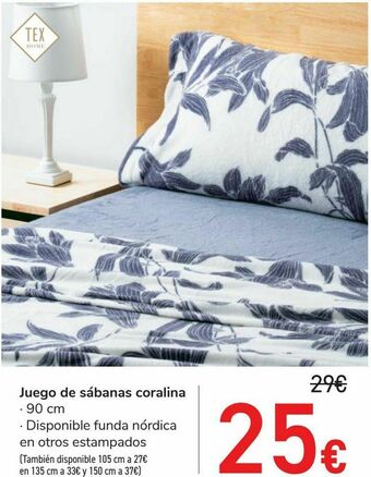 Carrefour Juego de sábanas coralina oferta