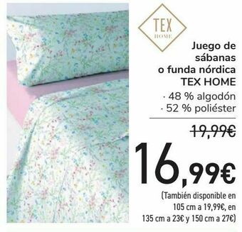 Carrefour Juego de sábanas o funda nórdica tex home oferta